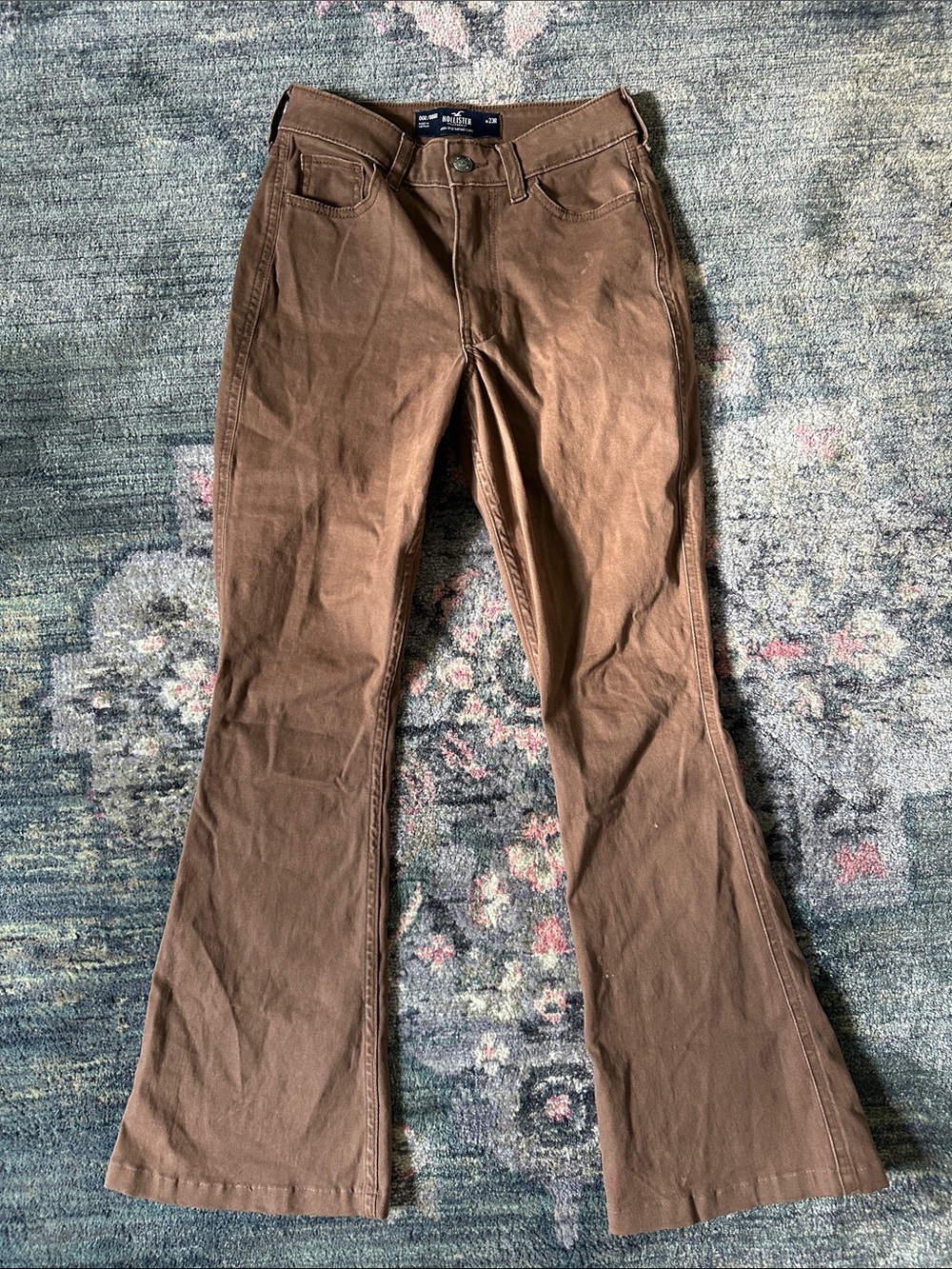 Y2K Hollister High-rise Vintage Brown Flare Pants 00/000 W23R Gilmore Girls Vibe